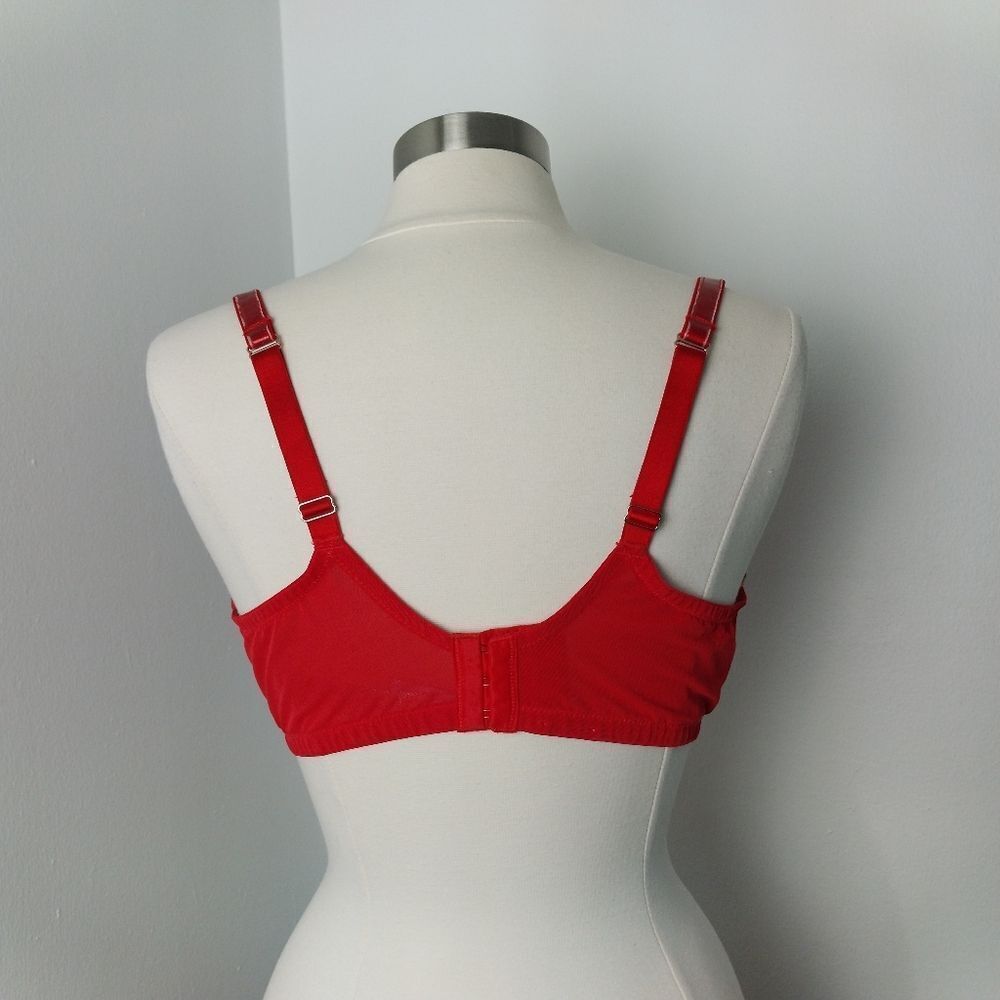 Savage X Fenty Red Heart Glossy Flossy Quarter Cup Bra Size 40DD - Picture 7 of 16